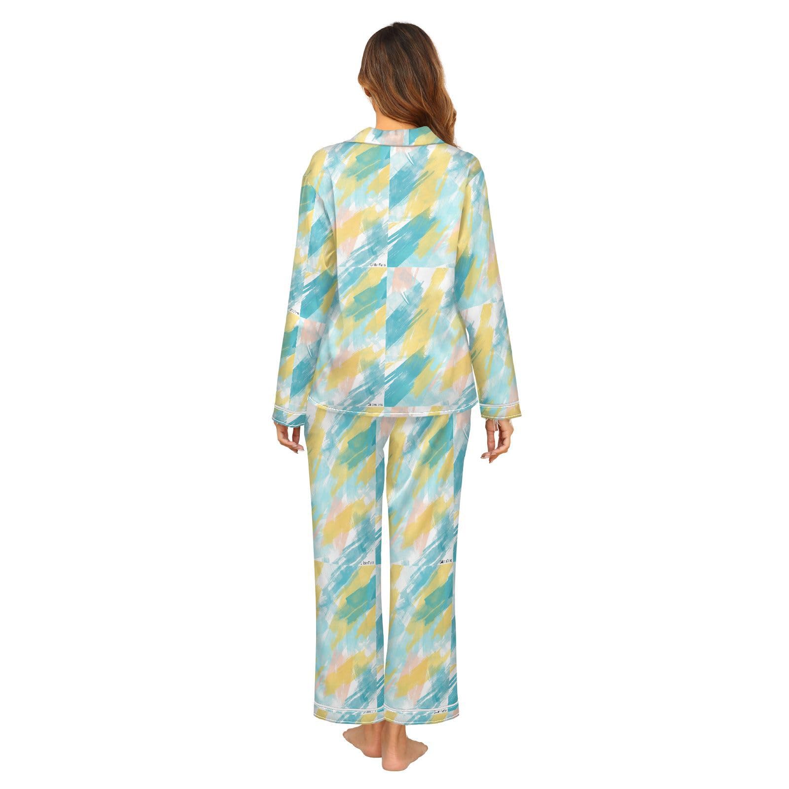 Jedwabna piżama miękkie długie spodnie Pj Set Loungewear S-XXL