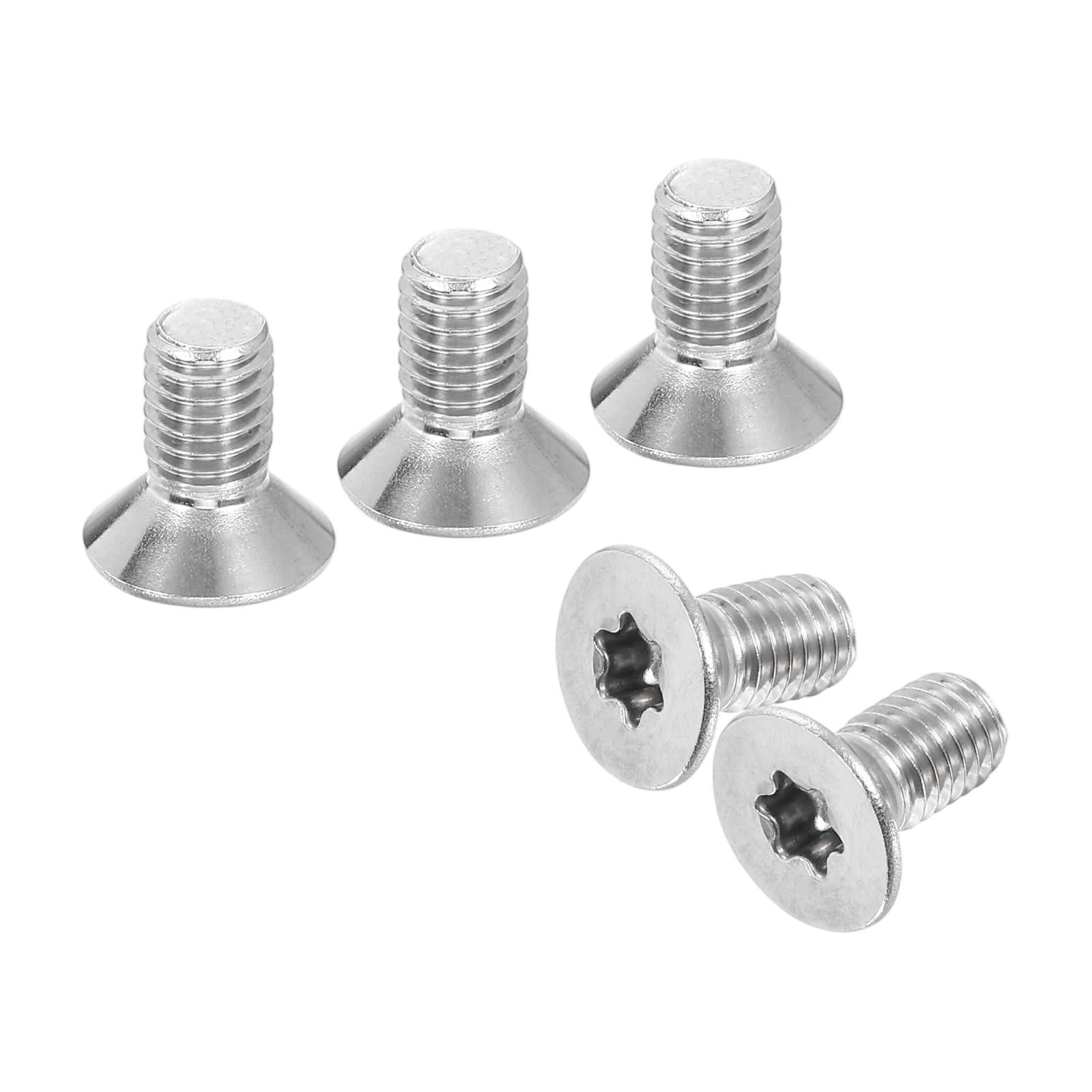 sourcing map M8-1.25 x 16mm Flat Head Torx Anti Theft Machine Screws, 25 Pcs 304 Stainless Steel, Torx Drive, Countersunk Head, Full Thread, Silver