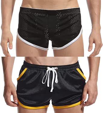 AIMPACT Mens Mesh Shorts Breathable Double Layer Fabric 6 Inch Small, Black