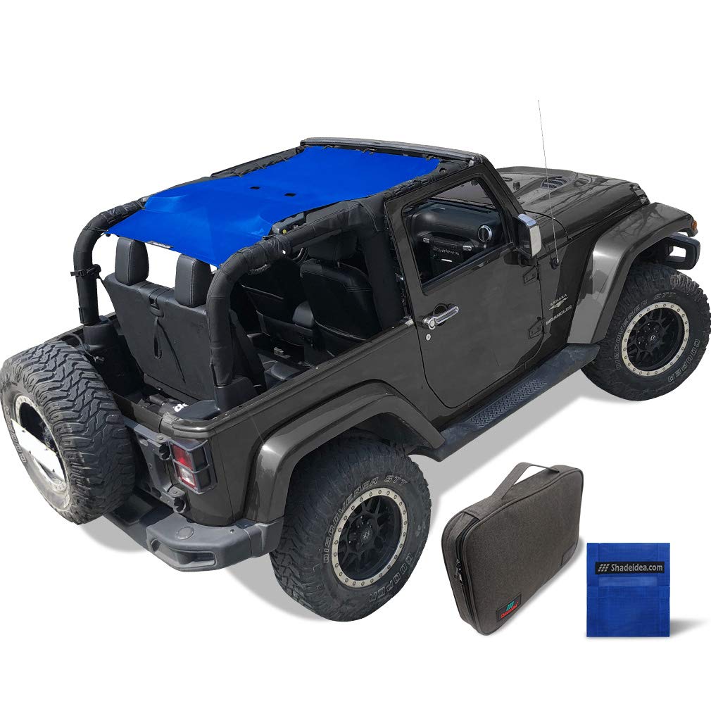 JK Sun Shade Top Compatible with Jeep Wrangler Sunshade Mesh Roof Blue