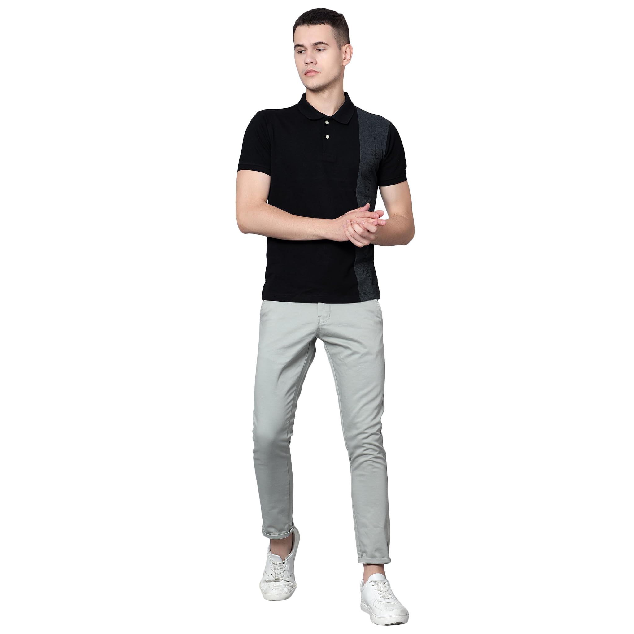 T-Shirt for Men l Breathable & Soft with Color Fastness Regular Fit Polo Neck Poly Cotton Fabric Printed Pattern-image-12