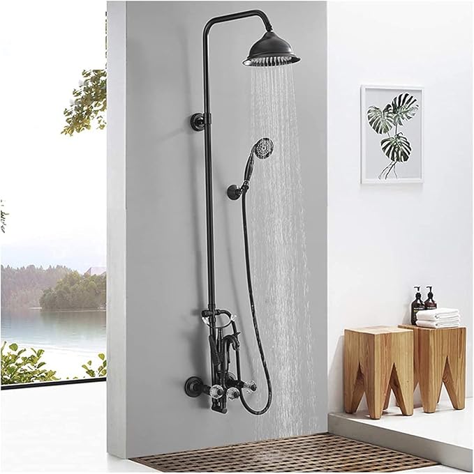 JDSHFEN Rain Shower System Swan Shower Combination Set Wall Mounted