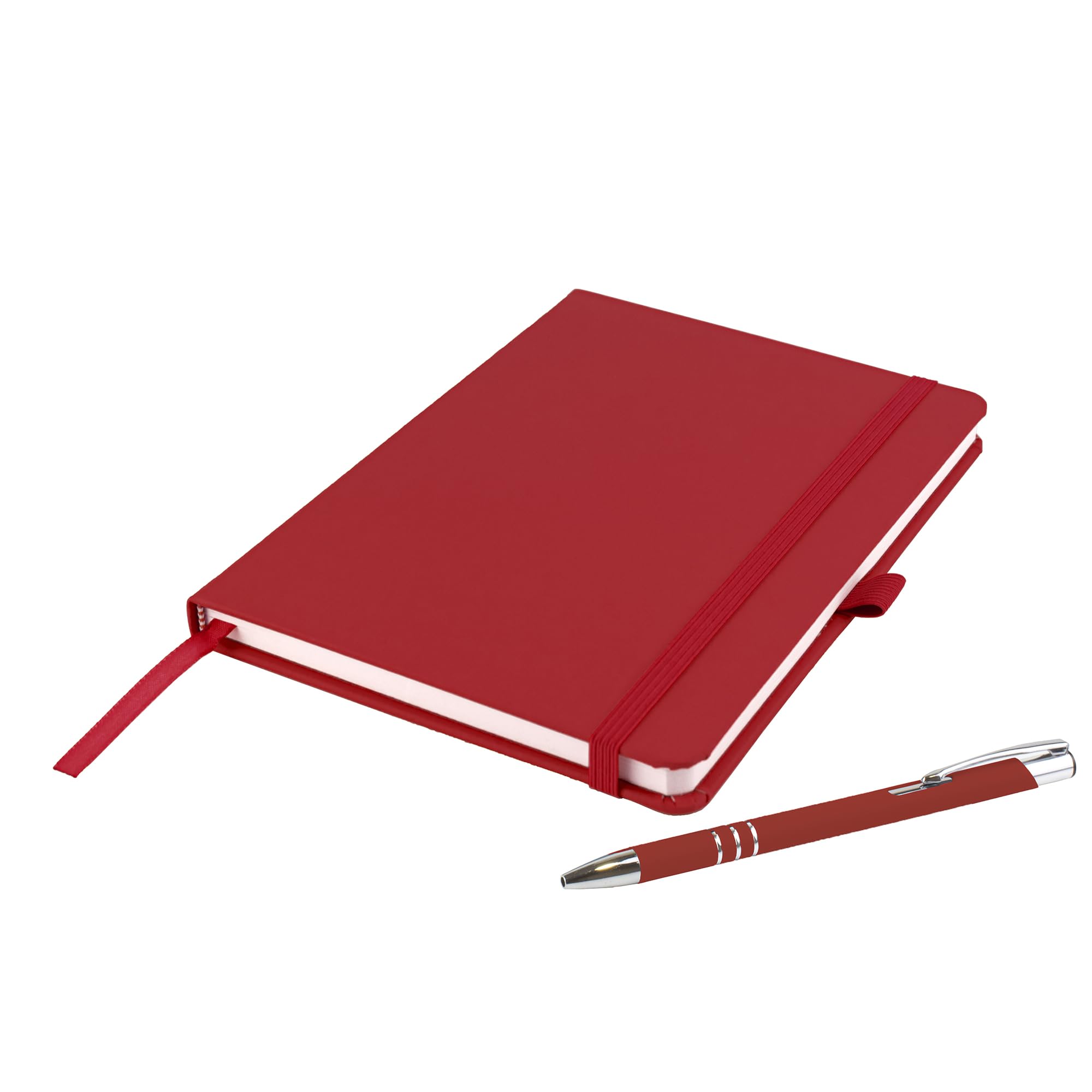 That's My Pencil A5 Notebook/Journal with Matching Pens, Lined Pages, Ribbon, sustainably sourced paper (Crimson Red)