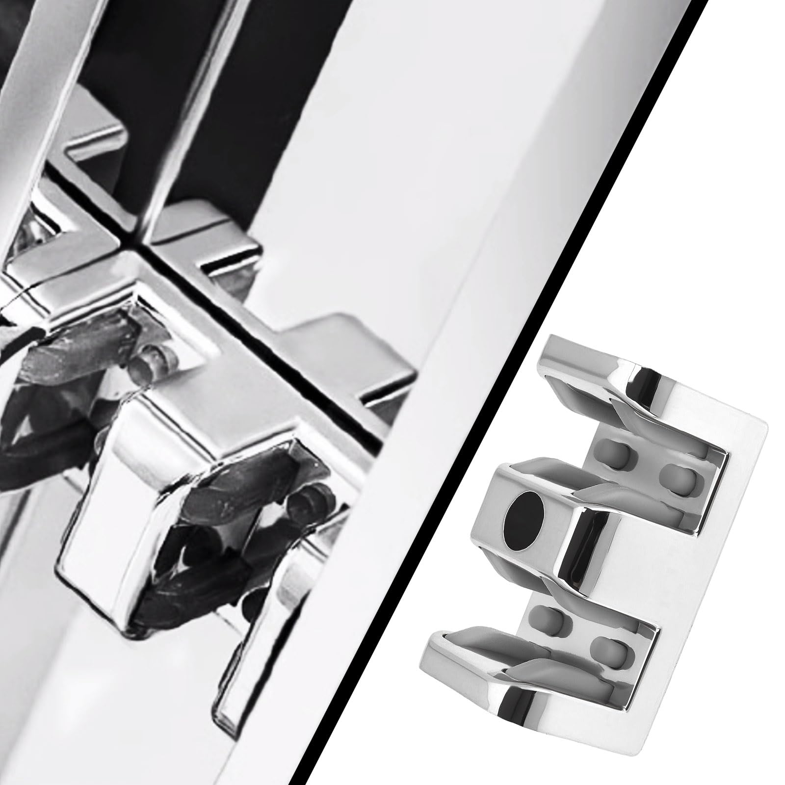Be In Your Mind 4pcs 8mm Anti-Collision Stopper Side Guide Suitable for Glass Bathroom Sliding Door Shower Room Sliver(50 X 30 X 24mm) - Image 3