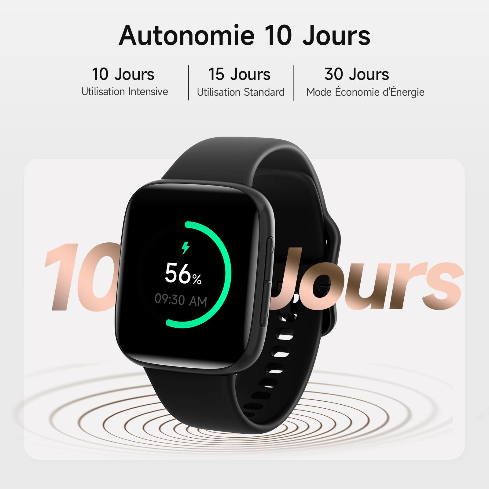 Montre Connectée Homme Femme, 1.85" AMOLED Smartwatch avec Appel Bluetooth, 3ATM Étanche, 100+ Modes Sportifs, SpO2/Sommeil/Fréquence Cardiaque, Podomètre & Calories, Compatible Samsung/iPhone/Android