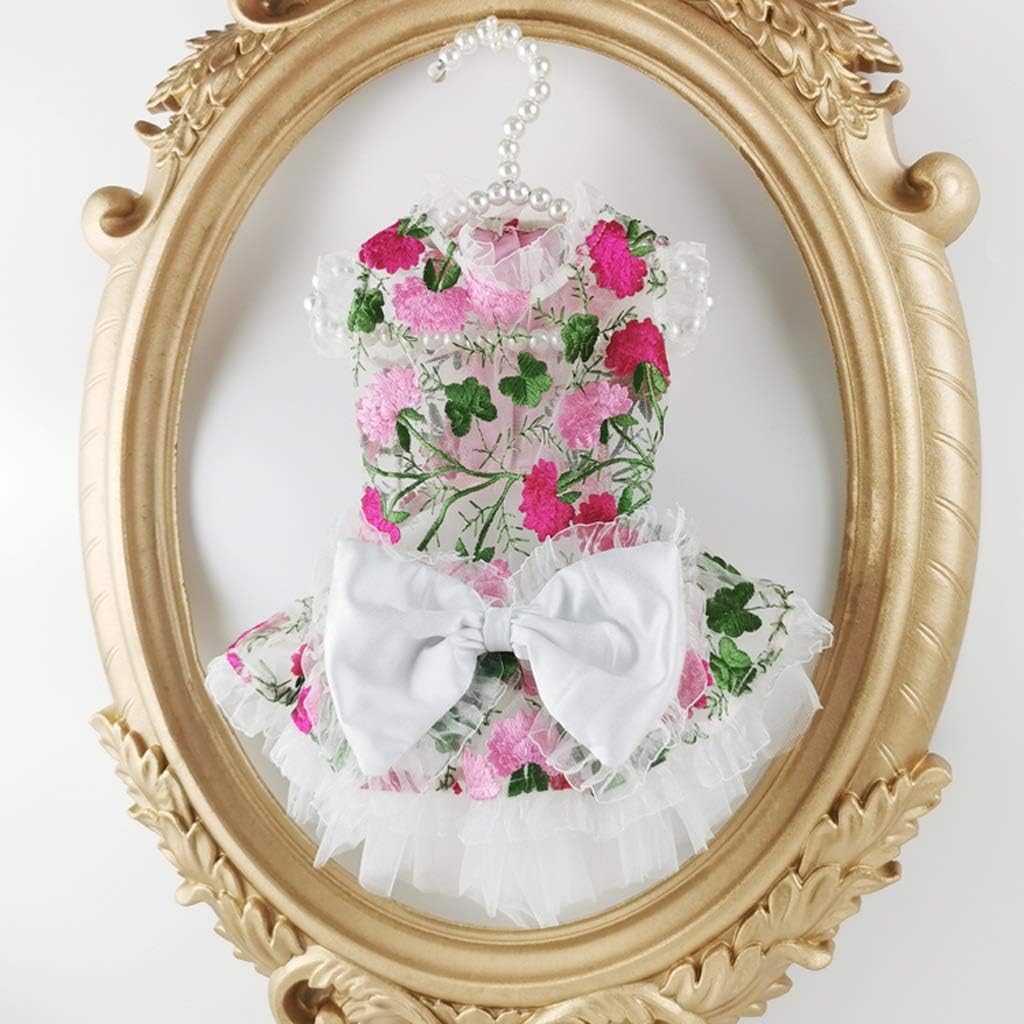 Princess Dog Cats Wedding Dress Pet Puppy Dresses Puppy Party Skirt Embroidery Cats Clothes Apperal (Size : XX-Large) (Medium)