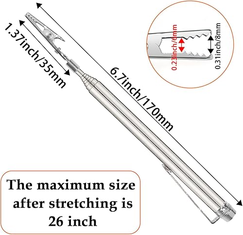 Miniatura 2 de Aifeier ET 2 pinzas telescópicas de cocodrilo para pulsera, herramientas auxiliares de sujeción con clip para bolígrafo extensible para reparación