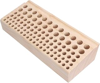 Leather Craft Working Tool Holder Rack, 98 Holes Leather Crafting Tool Wooden Holder Storage Box Rack Organizer