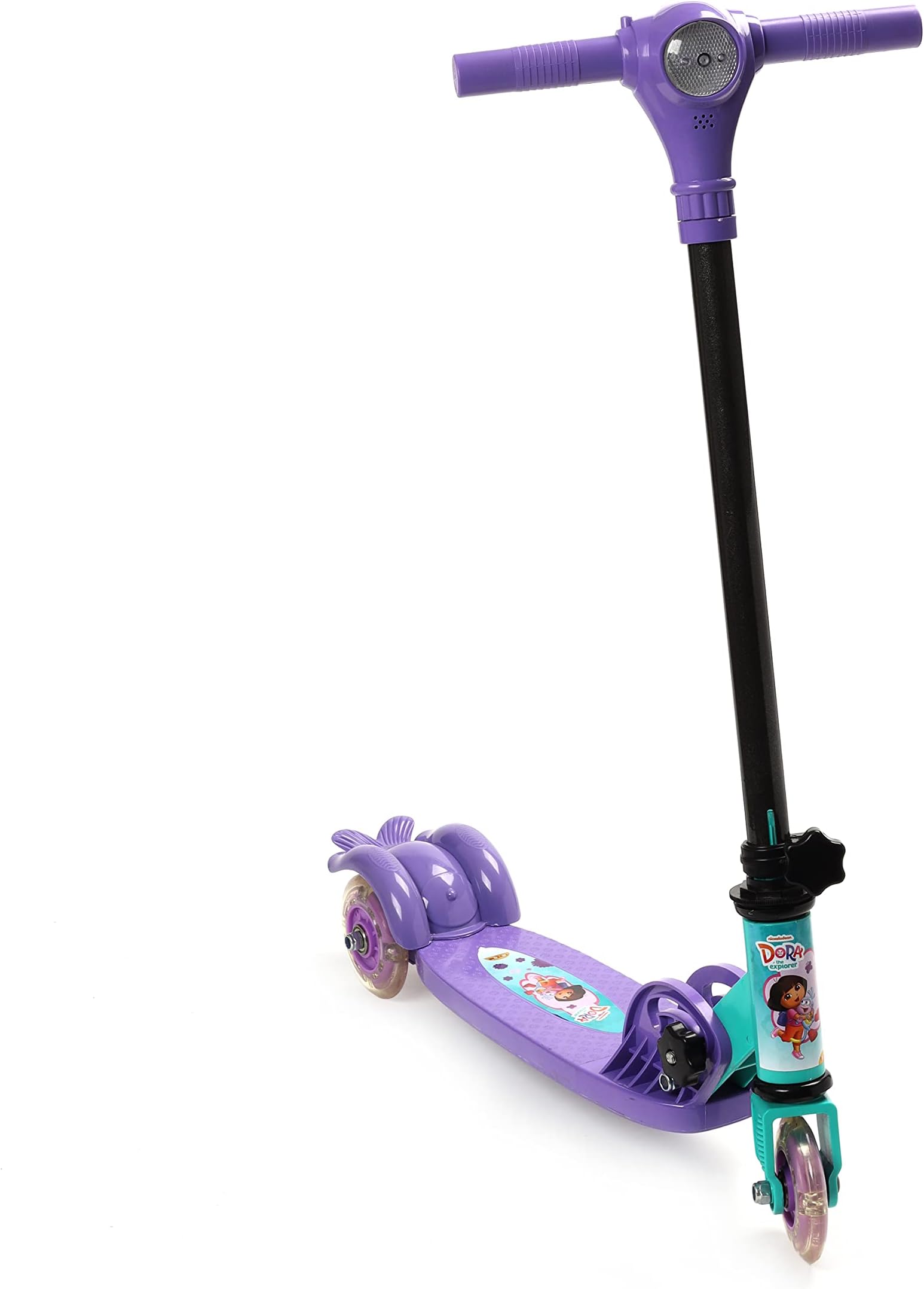 - Toyzone Dora Zolo X Scooter-66484 | Skating Ride on | 3 Wheel Kids Scooter | Smart Kick Scooter | LED Headlight with Music | Adjustable Height and Rear Brake | | LED PU Wheels & Handle for Kids | Scooter with Fold-able & Height Adjustable Handle | For kids age 6+ years