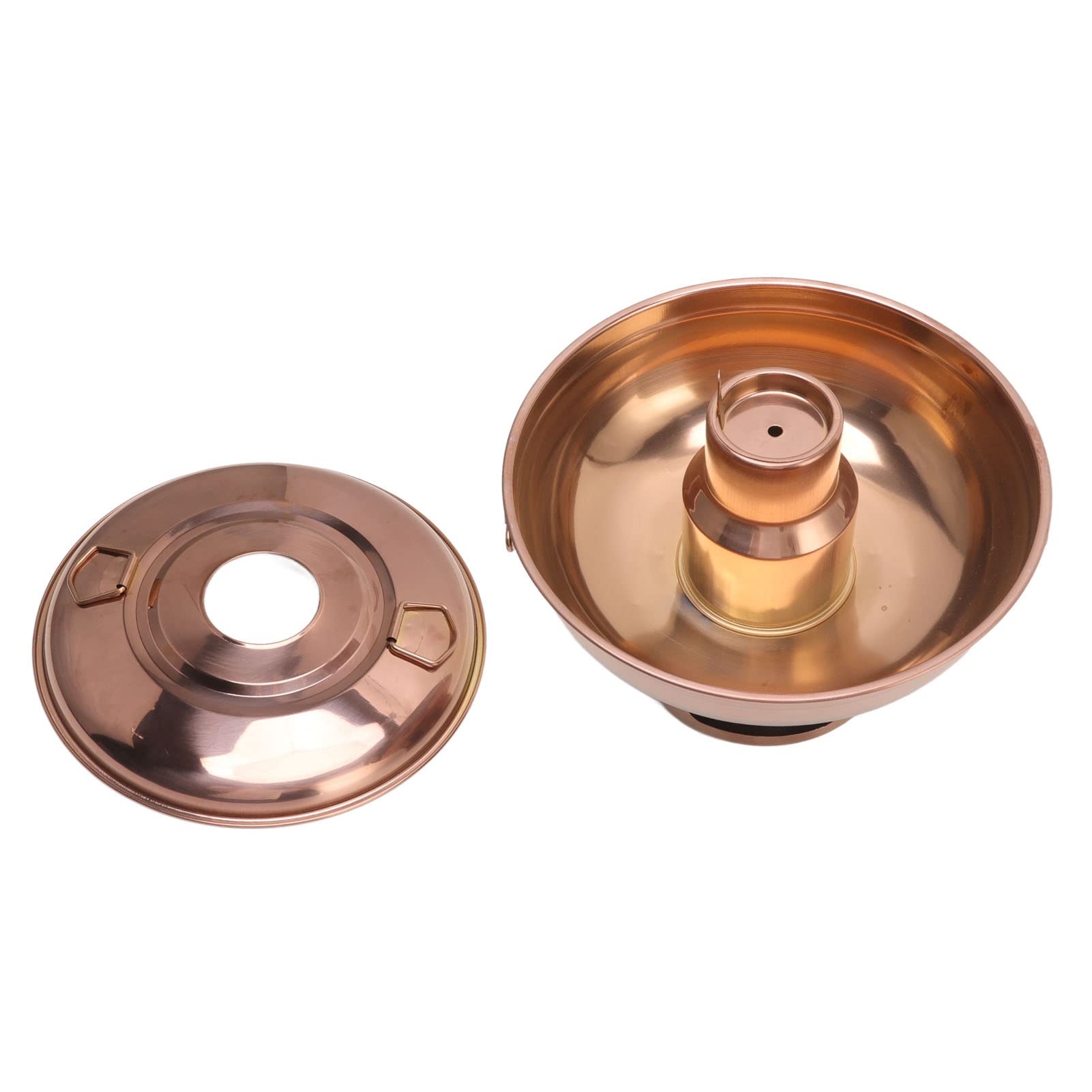 TANIQIACA Chinese Style 410 Stainless Steel Charcoal Small Hotpot Dry Ice Hot Pots Old Beijing Single Person Small Hotpot Rose Gold