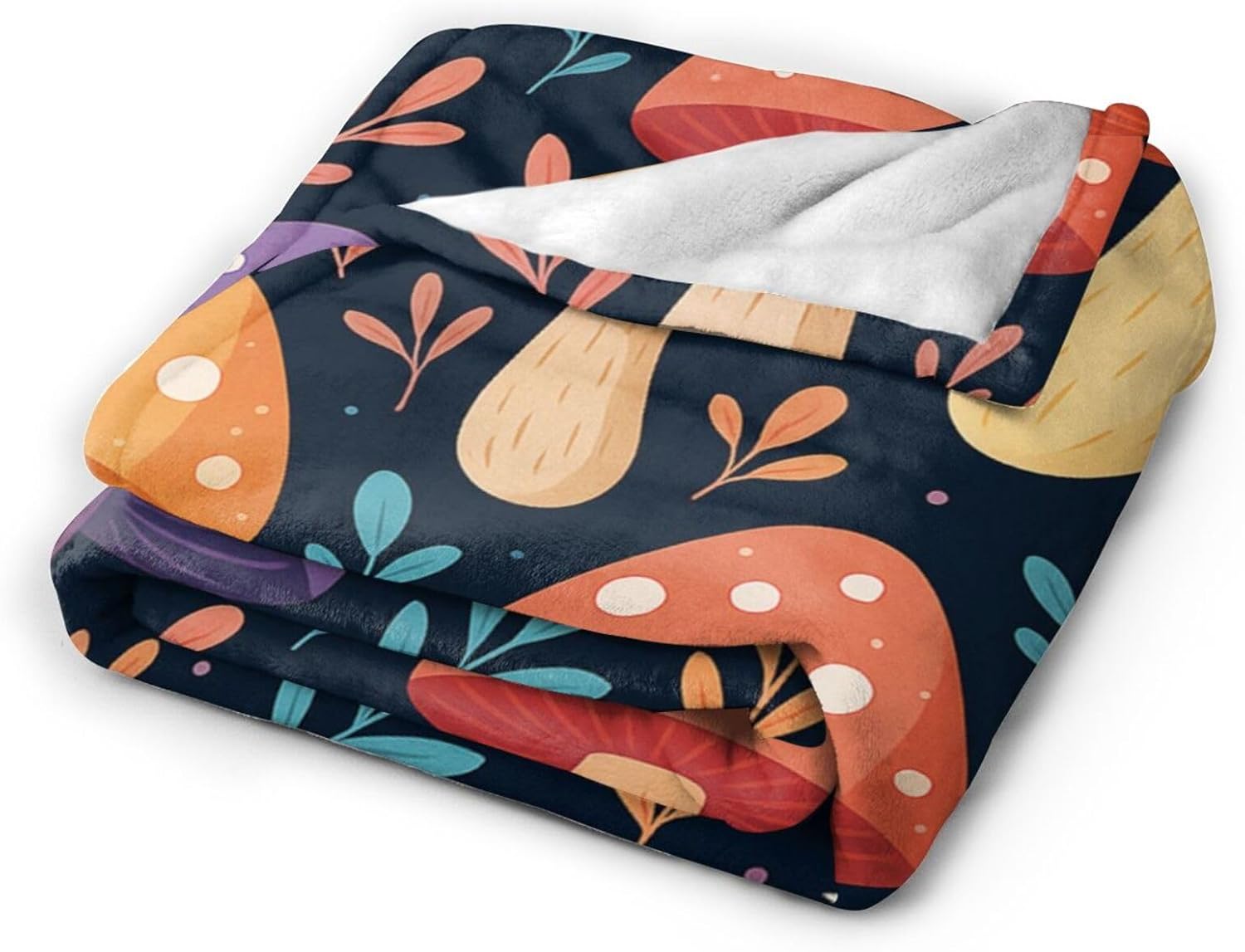 Mushroom Throw Blanket Colorful Mushroom Cozy Fleece Fuzzy Soft Flannel Plush Warm Bedding Stuff Gifts for Women Girls Kids Adults 40 x 50 Inch - Image 6
