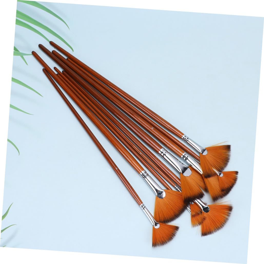 Lurrose 27pezzi Pennelli Per Pittura Ad Con Setole Nylon Asta Lunga Forma Ventaglio Strumenti Per Arti e Pittura Creativa