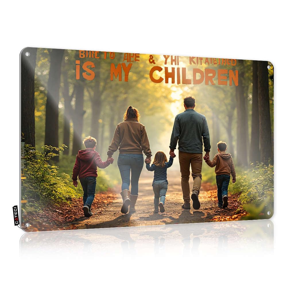 Art Sleek Vintage Wall Art, Wall Retro Best Man Gift Tin Sign For Home Bar | 8x12 Inch Family Walking Hand In Hand On A Sunny Day. Perfect For Ranch Decor(30X40CM)