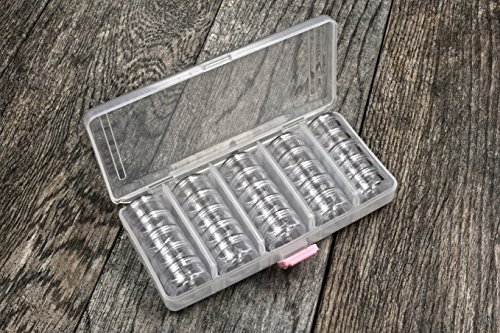 Se 25-In-1 Round Containers Inside A Plastic Storage Box With Stackable Screw-On Lids, 7/8" X 1-1/8", Clear - 87134Db #TOP2