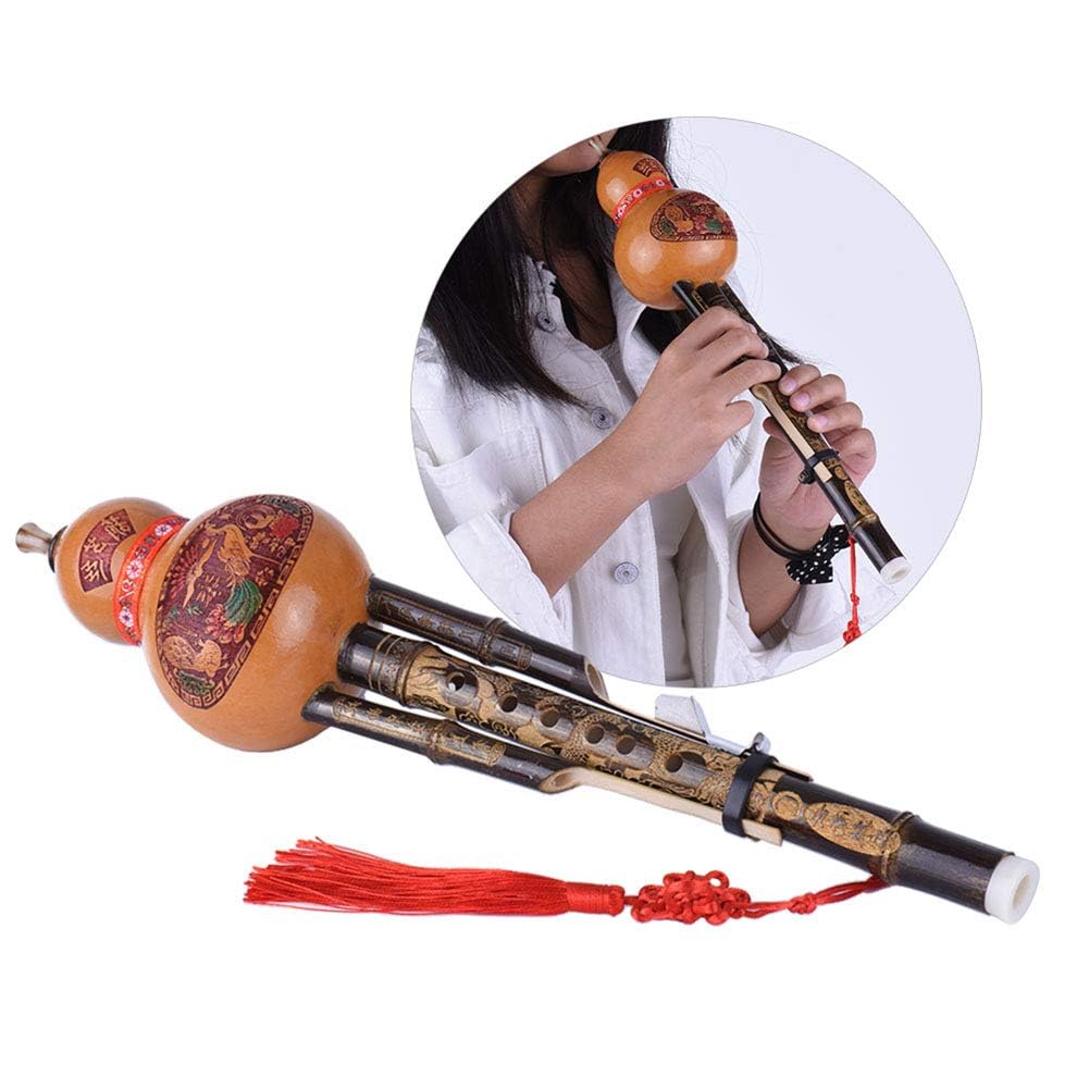 Garvee Flûte hulusi professionnelle en bambou fait main – Instrument à vent ethnique chinois – Son authentique, idéal débutants et passionnés – Cadeau anniversaire/Noël – Tonalité : Do (C key)