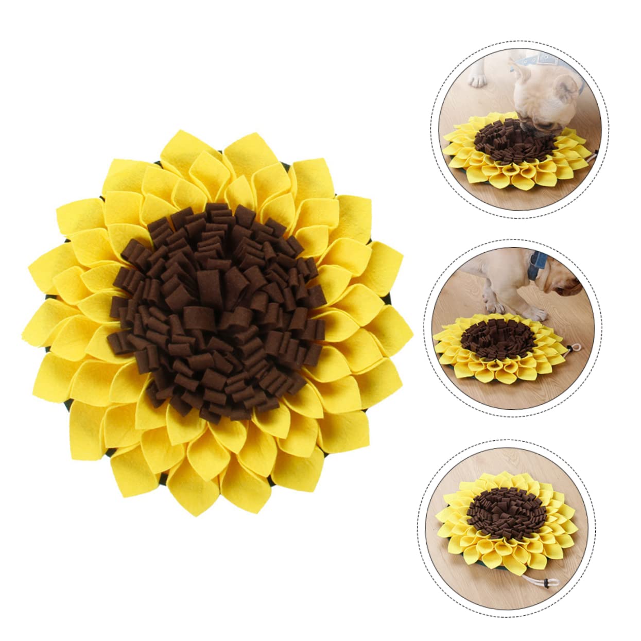 Didiseaon 3pezzi Tappetino Olfattivo Per Cani Tappetino Da Foraggio Forma Di Girasole Antiscivolo e Facile Da Riporre Per Allenamento e Divertimento Del Tuo Animale Domestico