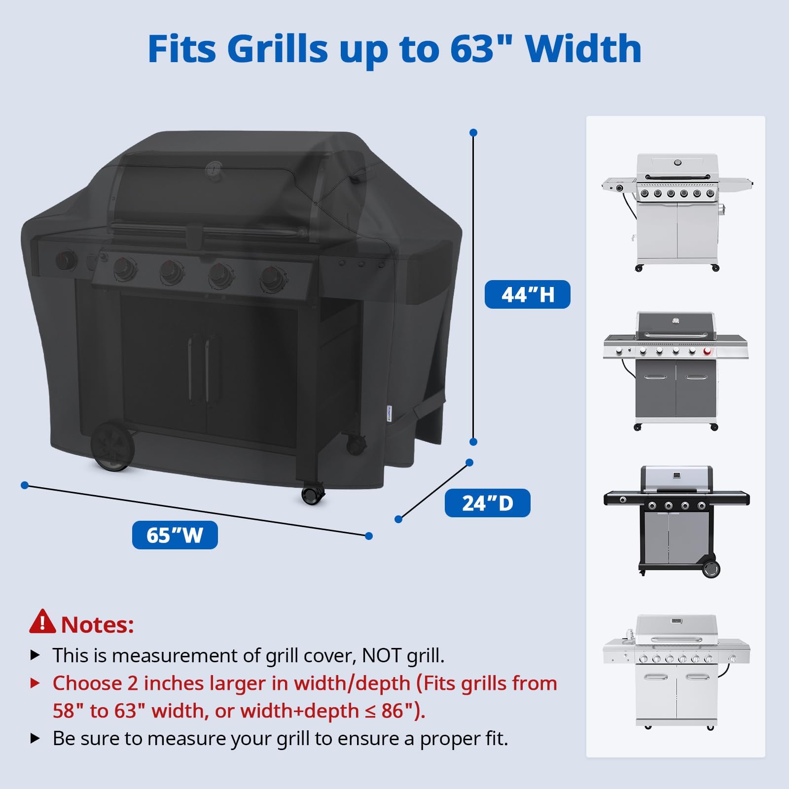 SunPatio Pokrowiec na grill gazowy 165 cm, pokrowiec na grilla na zewnątrz do Weber, Charbroil, Nexgrill i Brinkmann, wytrzymała, wodoodporna, odporna na warunki atmosferyczne, trwała tkanina, czarny