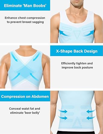 Men's Cooling Slimming Compression Shirt - 4-Way Stretch Ice Silk Compression Tank