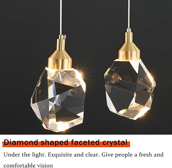 Chandelier Modern Crystal Pendant Lights Round gold Hanging 3-Light Ceiling Lamp with Adjustable Cord Raindrop Dimmable Chandeliers for Dining Room Kitchen Island Staircase Foyer Farmhouse