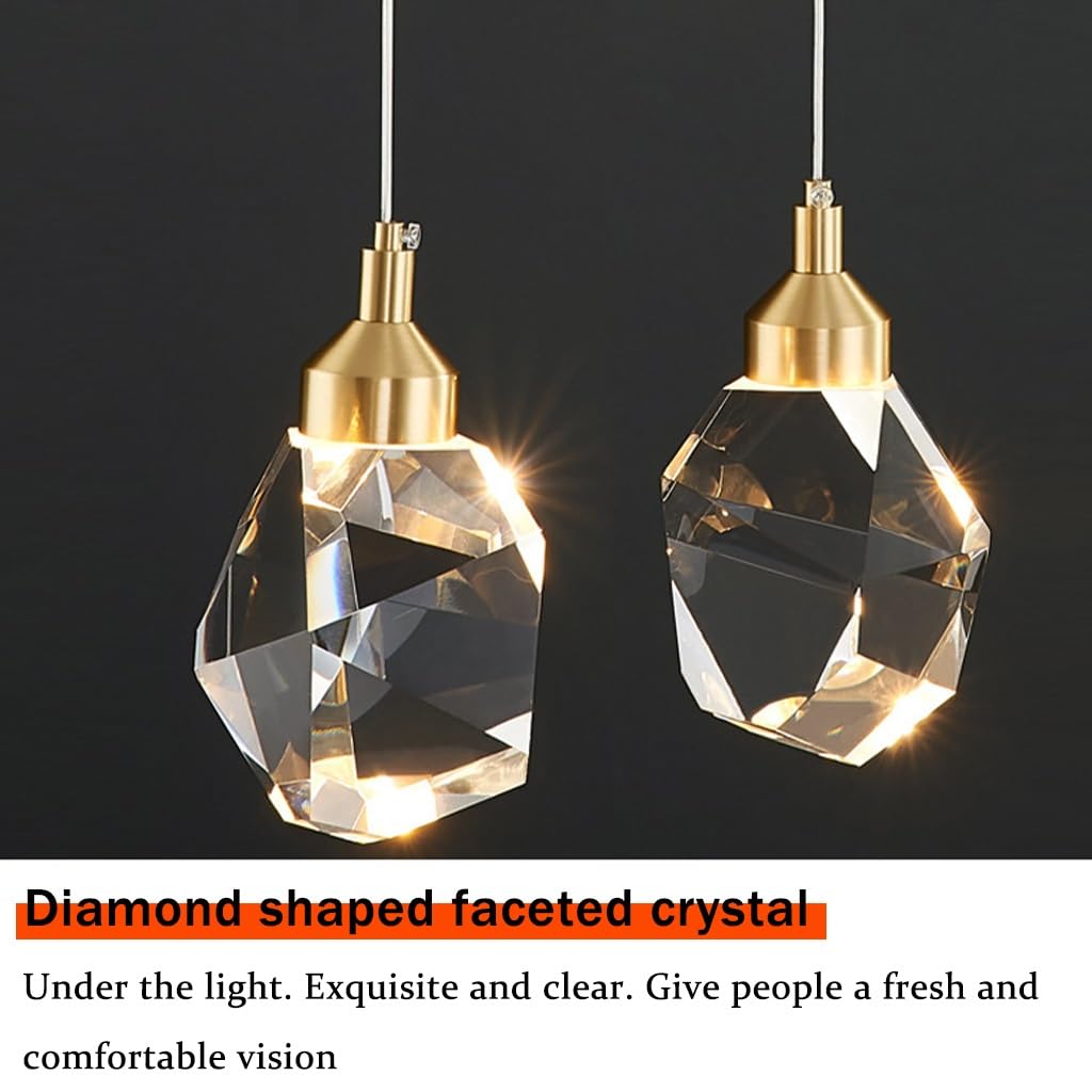 Lampadario Di Cristallo K9 A 3 Luci – Oro, Con Cavo Regolabile, Dimmerabile, Per Soggiorno E Cucina