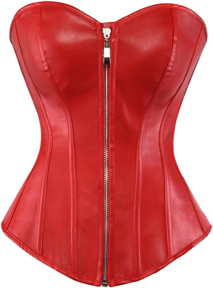 Faux Leather Zip Corsets Plus Size Gothic Punk