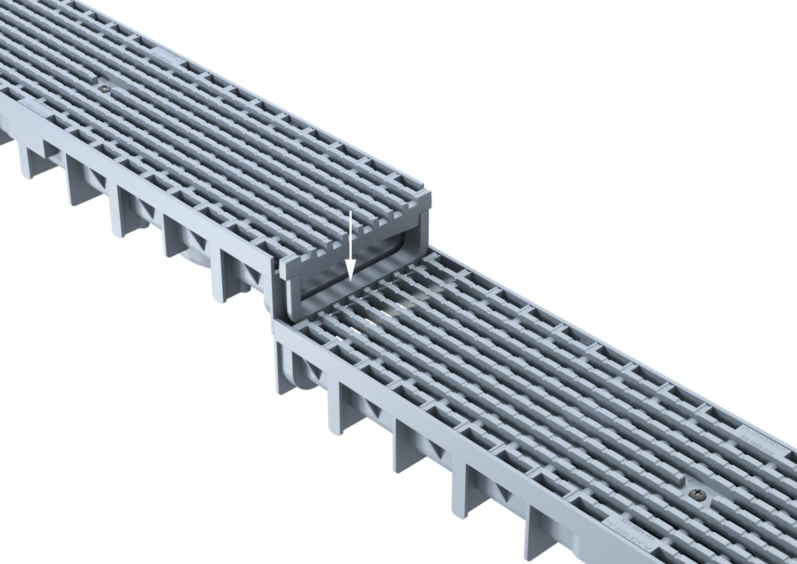 Kit de 3 Caniveaux Extérieur Gris Drainage Eaux Pluviales Grille Maille Plastique 1mx120x54,5mm
