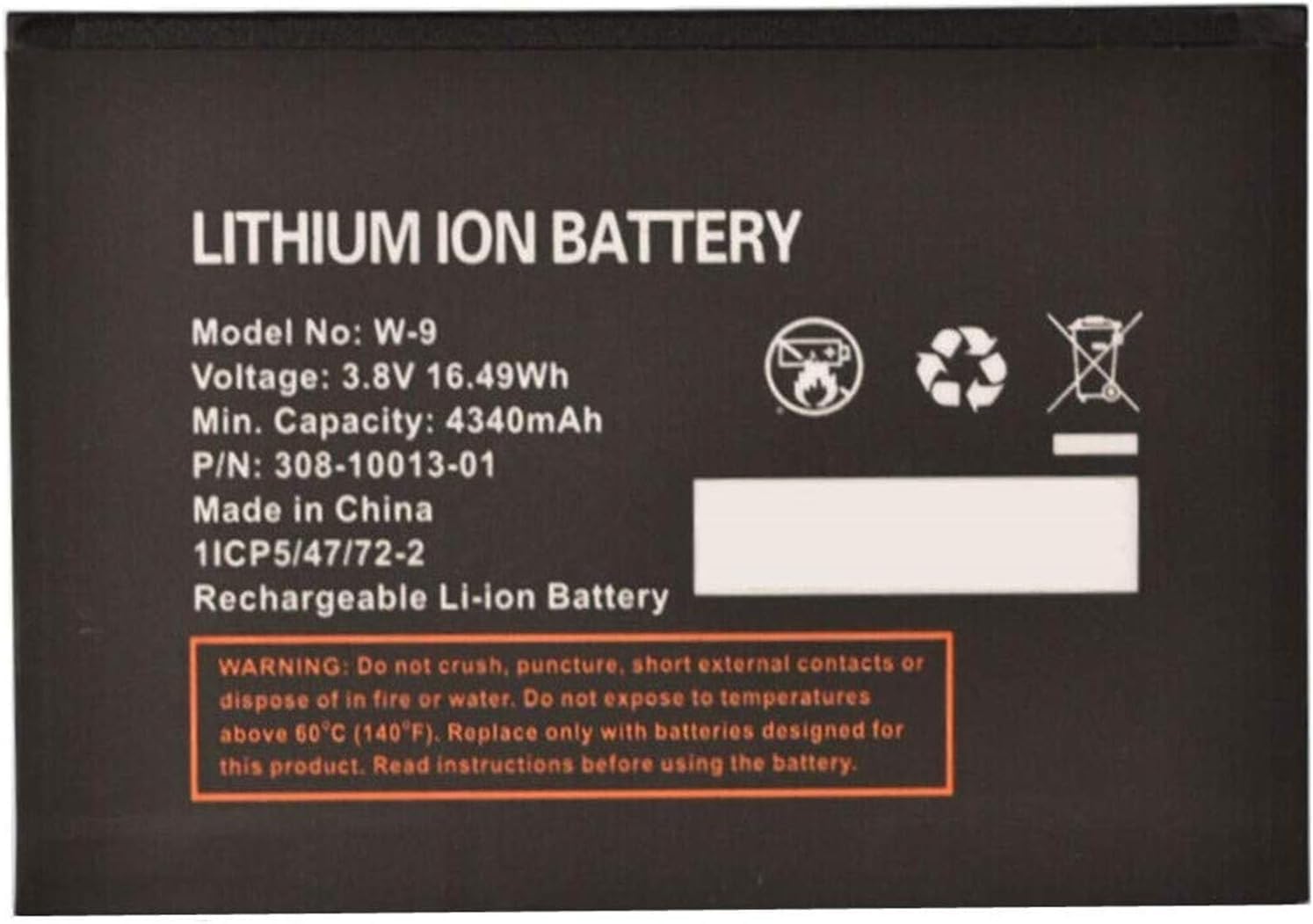 W-9 Battery Replacement for AT&T Unite Explore 815S, Verizon Jetpack AC791L Hotspot(3.8V 16.49Wh 4340mAh)