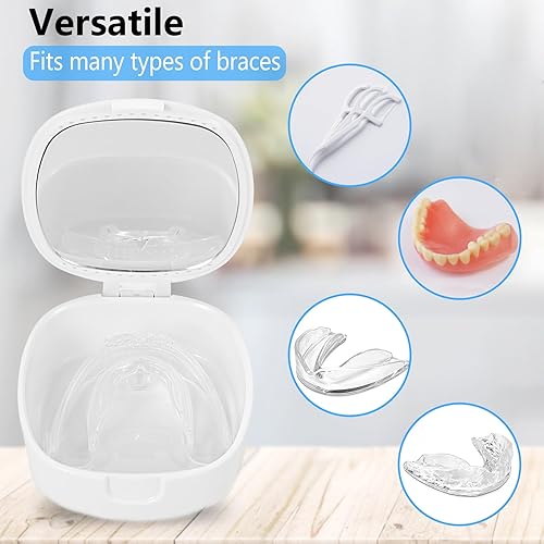 Miniatura 5 de TIHYWR Estuche para retenedor con espejo y ventilación, mármol azul