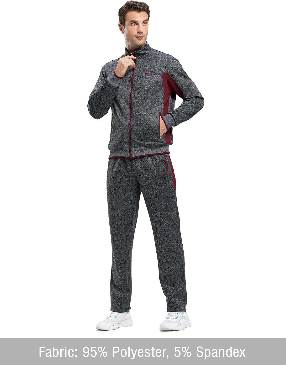 TBMPOY Men's Tracksuits Sweatsuits for Men Sweat Track Suits 2 Piece Casual Athletic Jogging Warm Up Full Zip Sets - Image 3