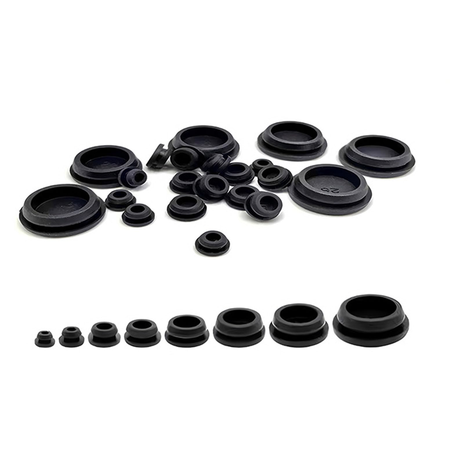 62Pcs Round Hole Silicone Plug Assortment Set Snapping Locking Hole Plugs Multi Size Round Silicone Grommets Plug Assortment Set