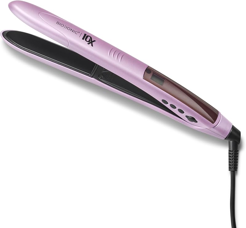 10X Styling Iron, 1" Hair Straightener with Moisturizing Heat Technology, Flat Iron for 10-Minute Styling, Hair Straightener and Curler, Soft Amethyst