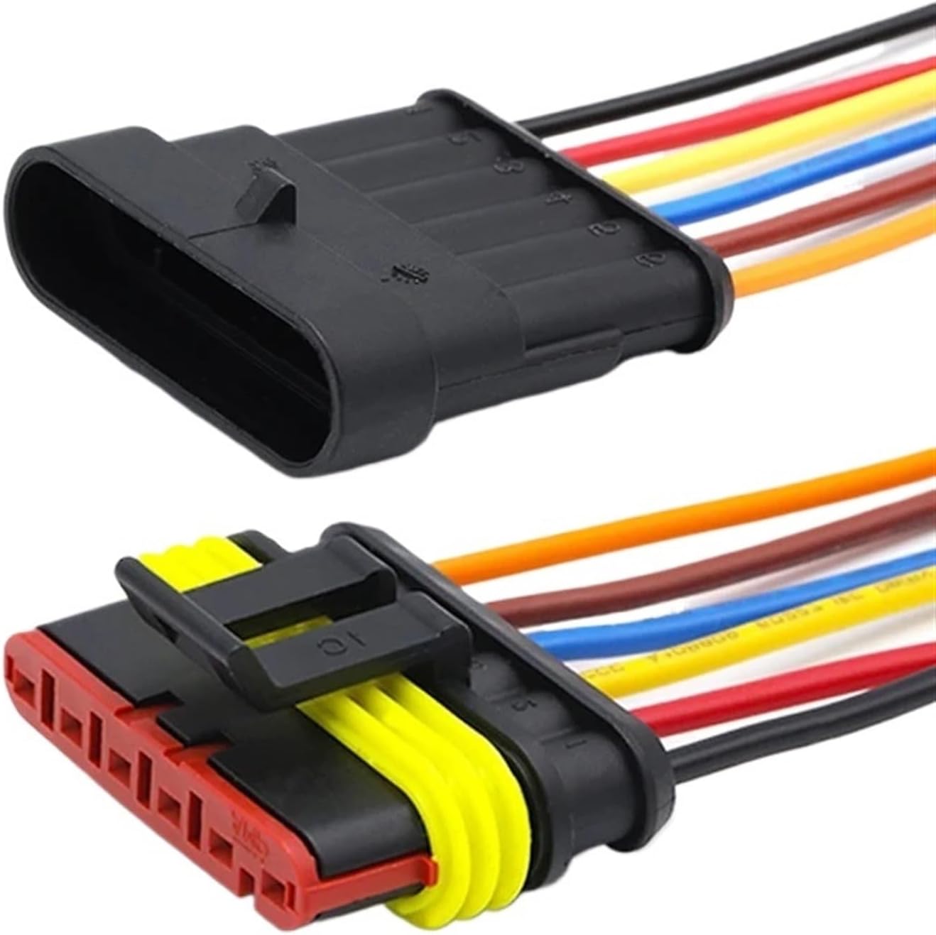 1P 2P 3P 4P 5P 6Pins Way AMP 1.5 Super seal Waterproof Electrical automotive with Wire Connector Plug for car Motorcycle(Color:6P)