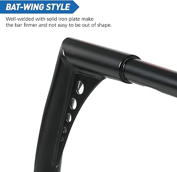 Motorcycle Handlebars 1 1/4 Ape Hangers 16 Rise Batwing Handle Bar For Harley Davidson Softail FLST FXST Sportster XL Dyna, Black