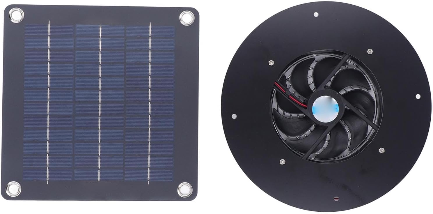 Solar Powered Exhaust Fan with 50W Solar Panel for Greenhouse and Shed - Ventilation and Heat Dissipation System for Chicken Coop and Pet House - Air Circulation Tool