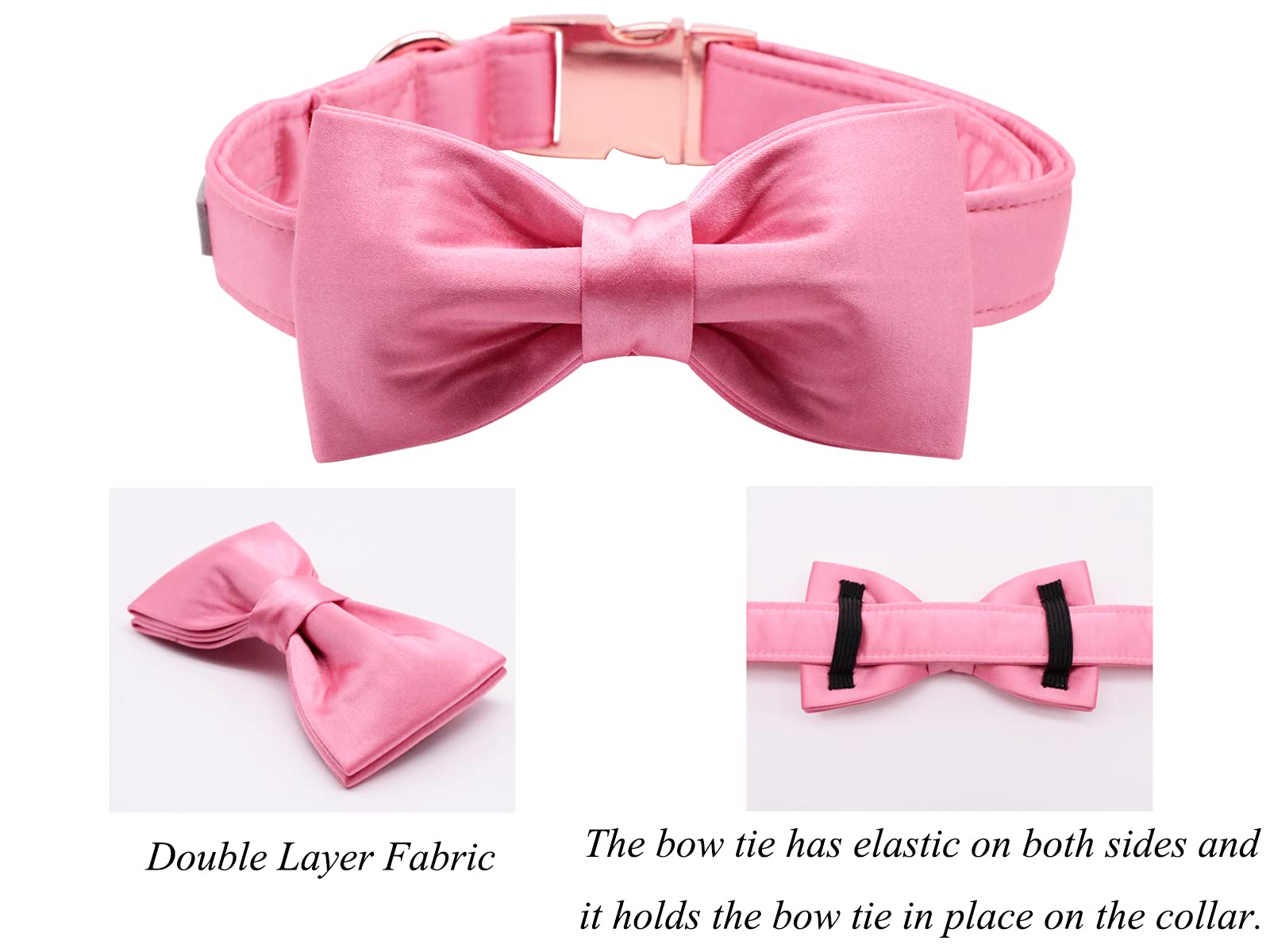 Lionet Paws Bowtie Dog Collar - Comfortable Silk Dog Collar with De