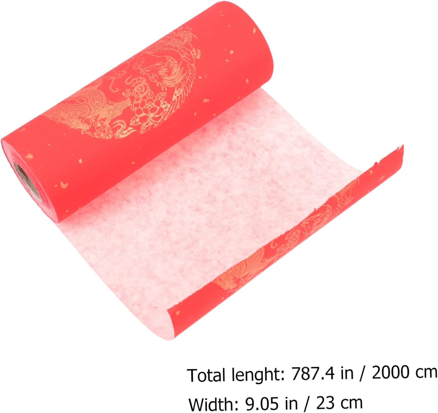 DIYEAH Chinese Spring Festival Couplet Paper with Bronzing Pattern Lightweight Rice Paper Material for Calligraphy and Air Permeable