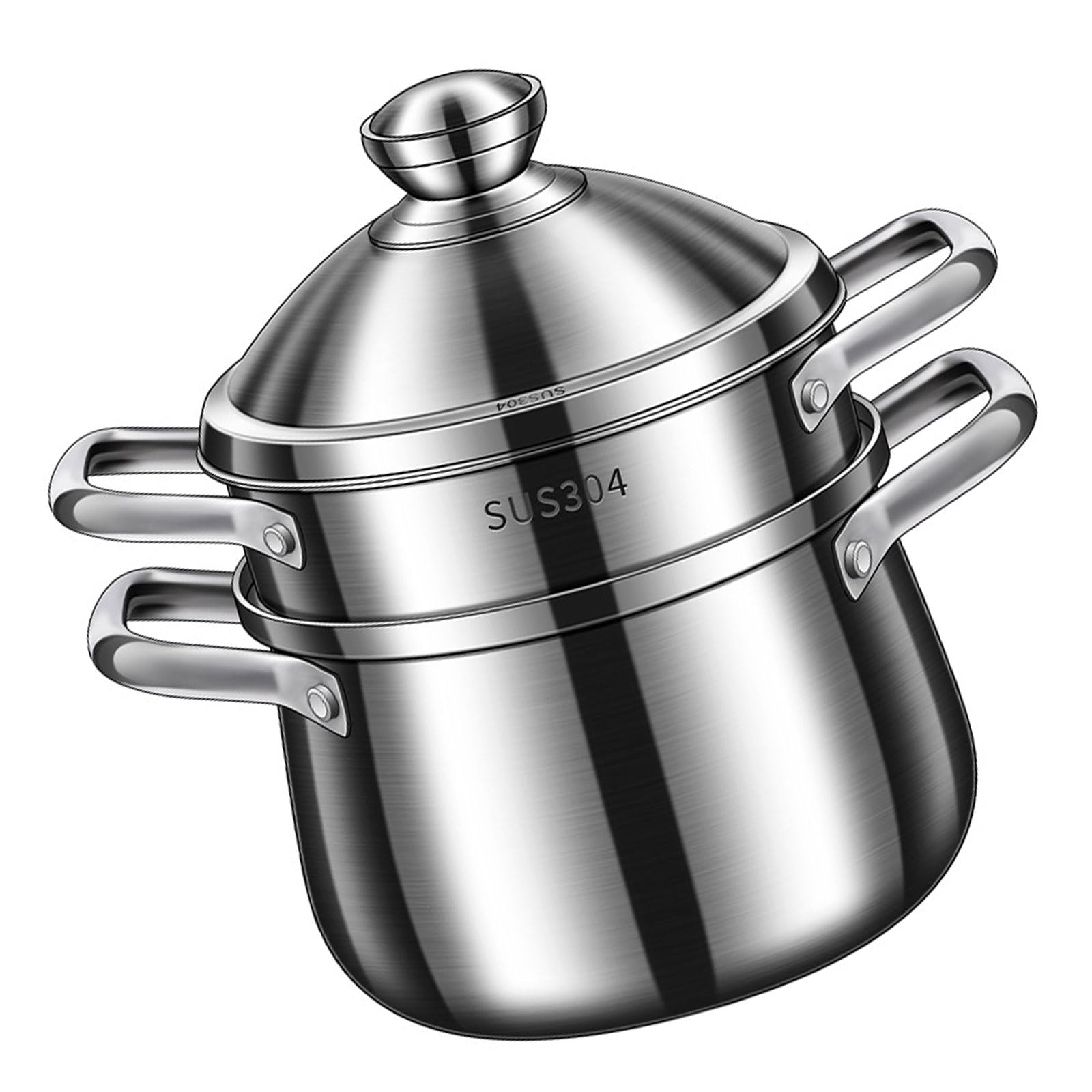 Funktionelle, induktionssichere Suppentöpfe, Suppentöpfe mit antihaftbeschichtetem Boden und Dampfschale Einmachen und Kochen Freien Suppentöpfe mit ergonomischem