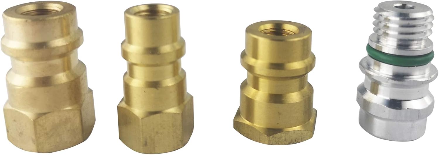 Wisepick 4 Pieces Adapter Kit for conversion of R12 to R134a, R12 to R134A Retrofit Valve Fitting Kit, High and Low Side Ports Retrofit Conversion : Automotive