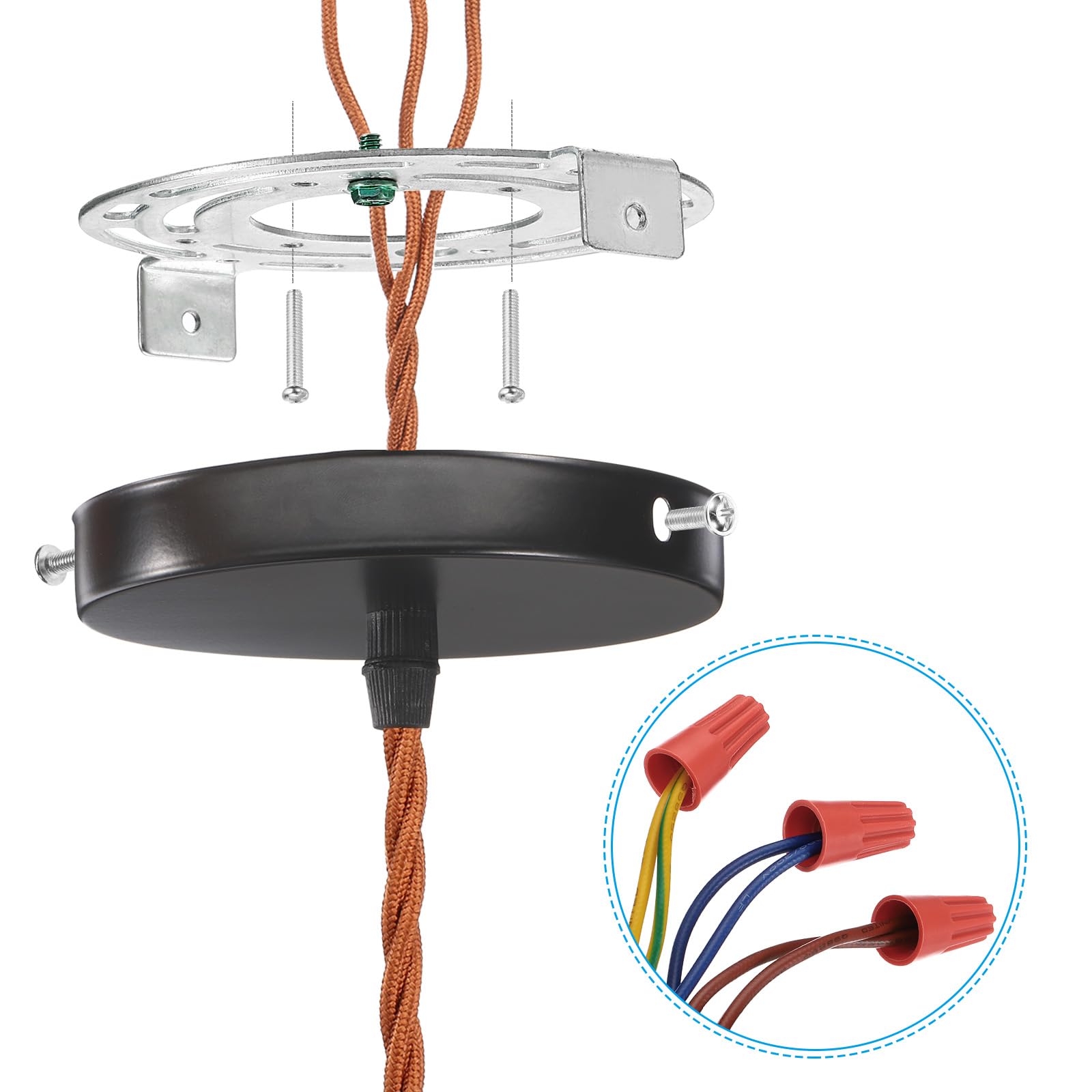 PATIKIL 105mm (4.13") Universal Light Fixture Mounting Bracket Kit - Image 4