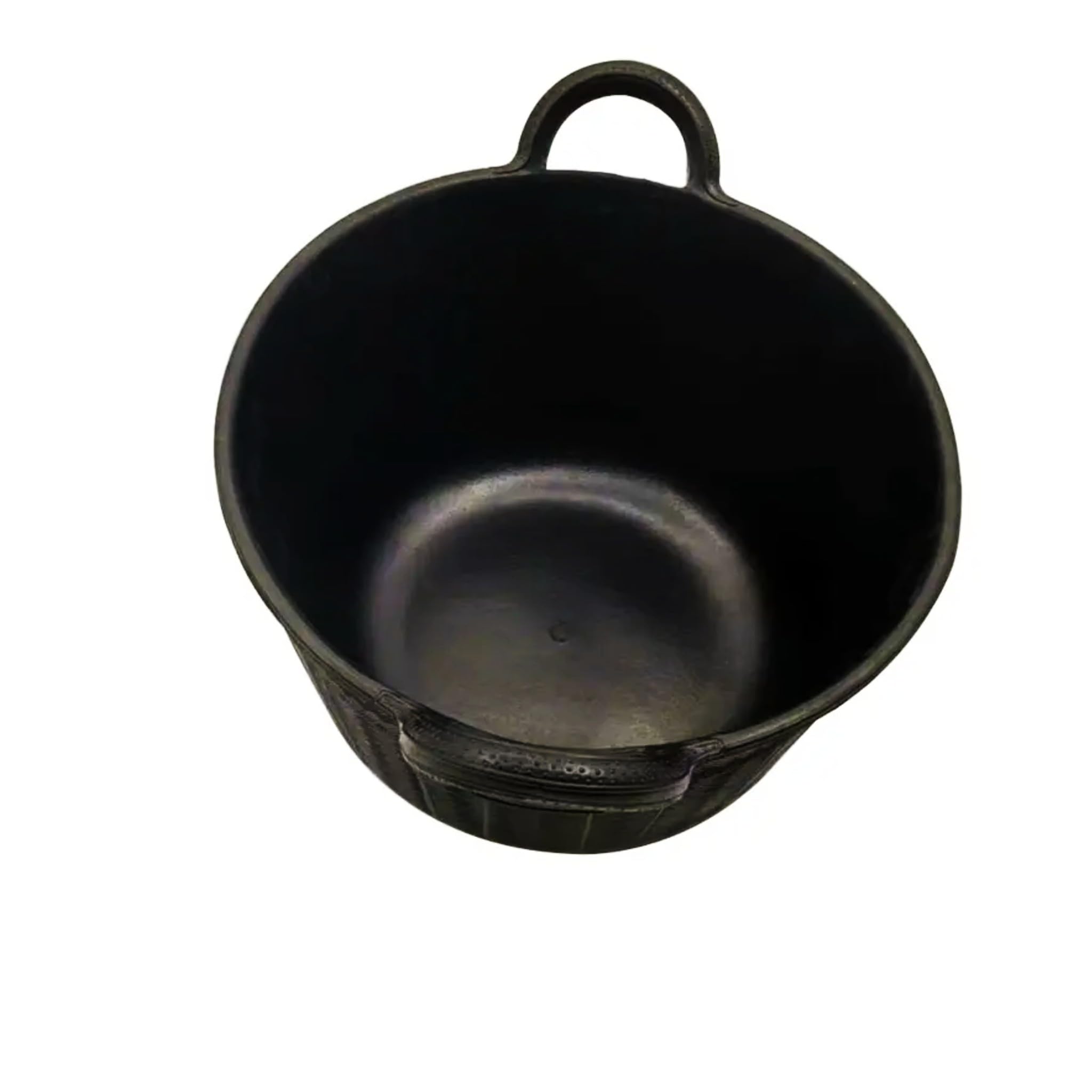 Bricoloco Espuerta Carbonera de goma caucho reciclado 30 litros. Capazo de goma con dos asas para transporte y almacenamiento del carbón -altura 260 mm y boca de 450 mm (2)