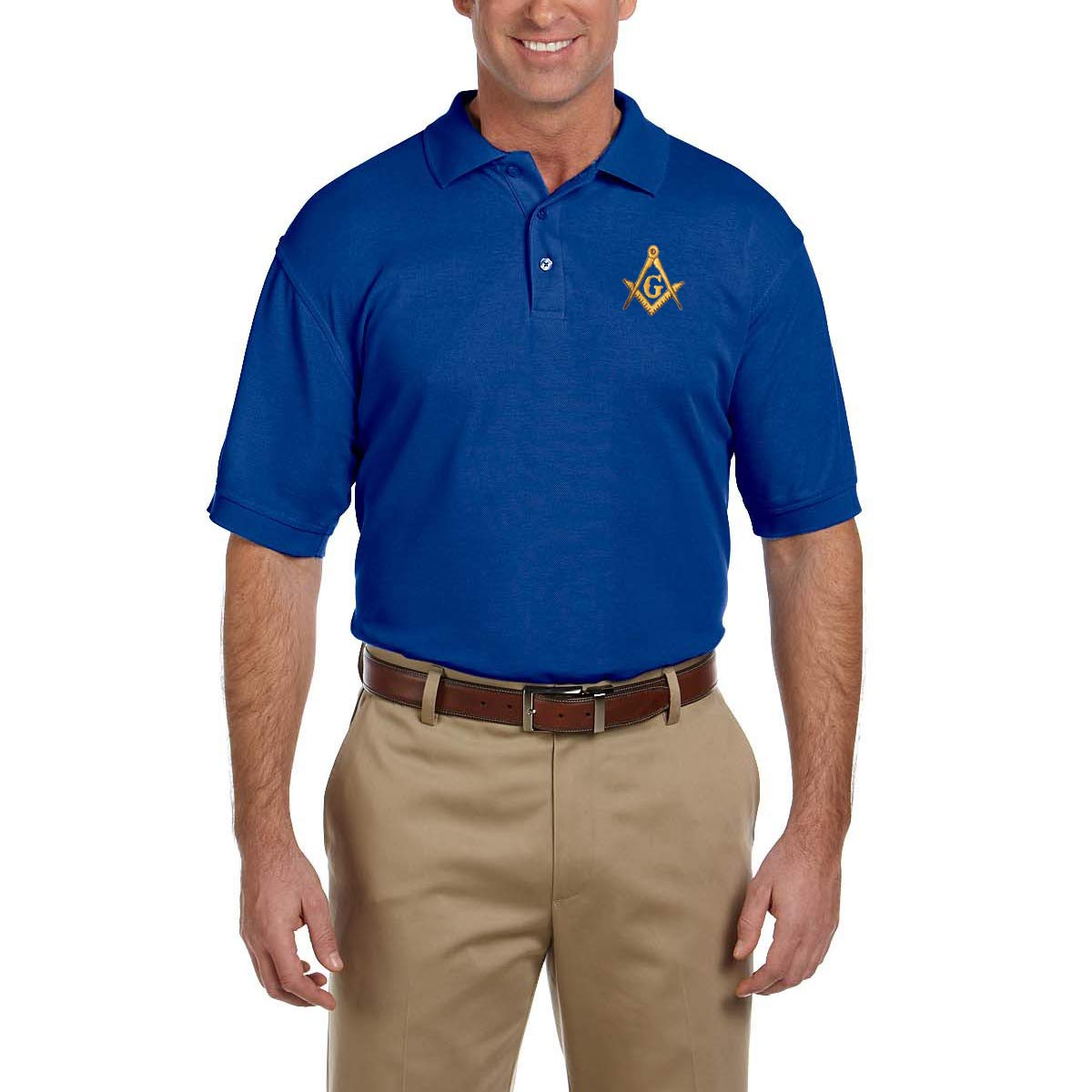 The Masonic ExchangeGold Square & Compass Embroidered Masonic Men's Polo Shirt