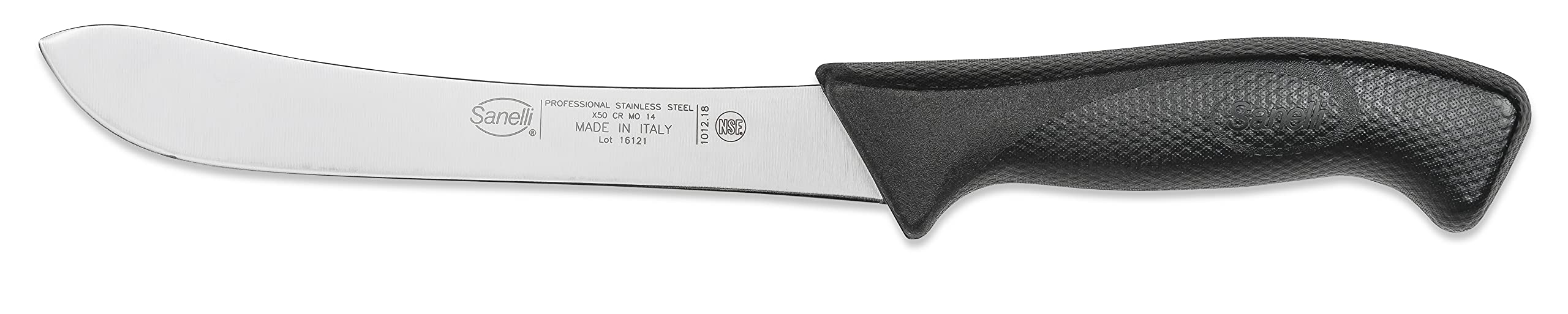 Sanelli Linea Skin Coltello Danese, Acciaio Inox, Nero, Lunghezza lama 18 cm.