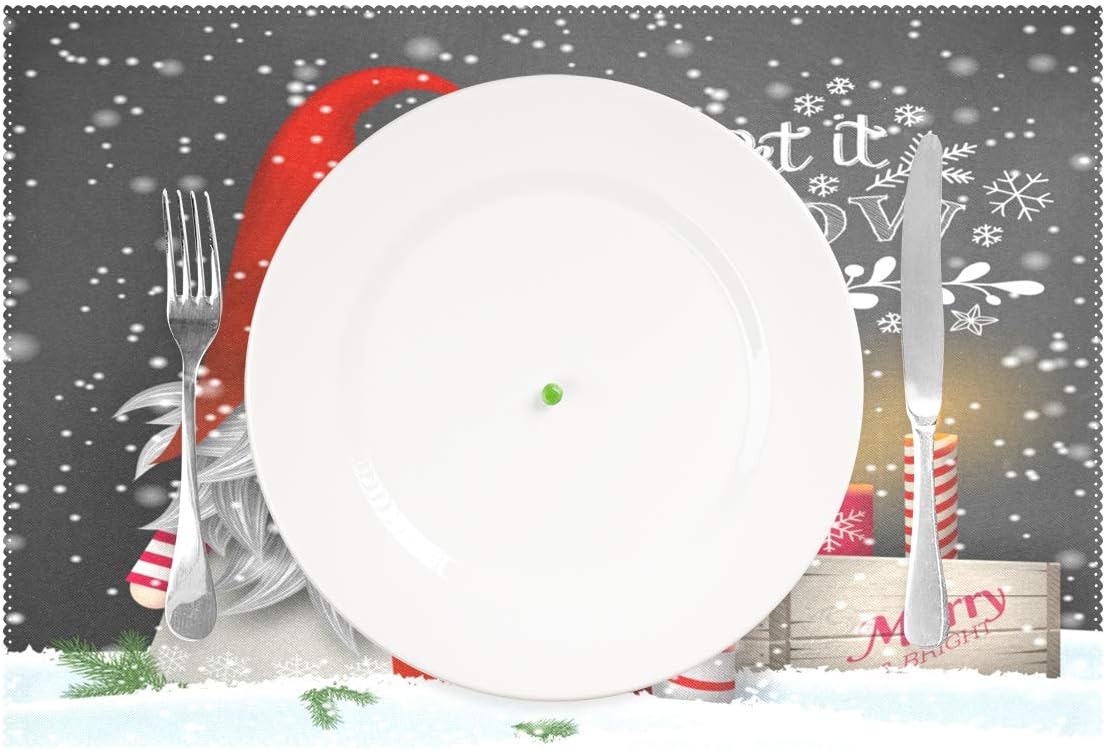 Best Cyber Deals 🔥 Wamika Merry Christmas Gnome Placemats Set of 6 Xmas Gifts Winter Snowflakes Table Mats Anti-Skid Washable Heat Resistant Place Mats Party Kitchen Decorations 12 X 18 inch Get Discount 70% Price Wamika Merry Christmas Gnome Placemats Set of 6 Xmas Gifts Winter Snowflakes Table Mats Anti-Skid Washable Heat Resistant Place Mats Party Kitchen Decorations 12 X 18 inch