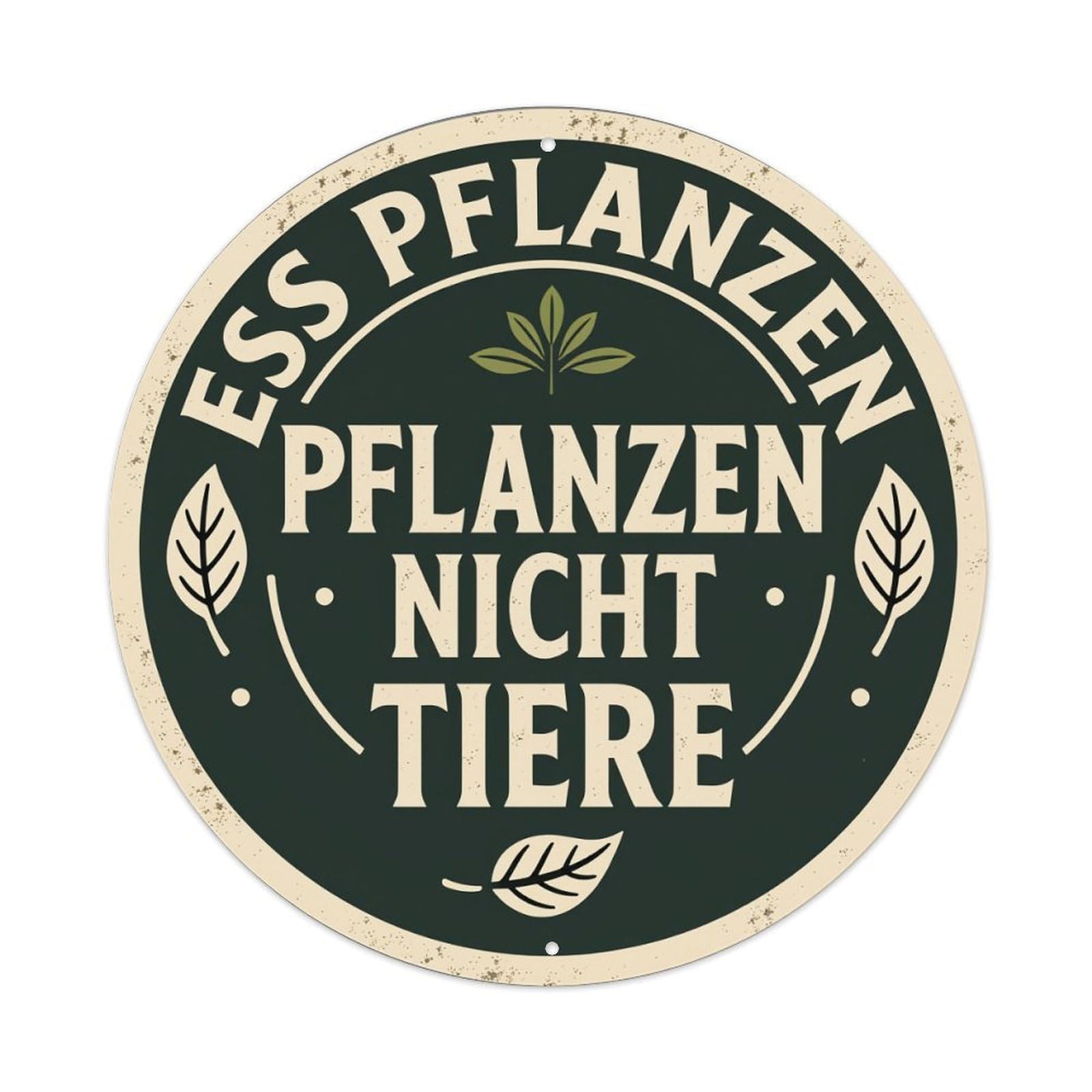Eat Plants Not Animals Round Tin Sign Vintage Metal Poster Retro Bar, Home, Man Cave, Kitchen, Laundry Room Wall Art Decor Gift 8x8Inch
