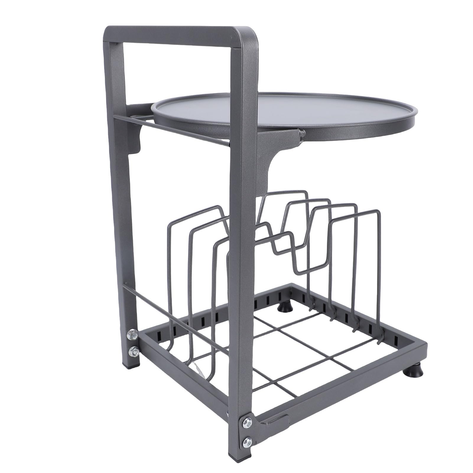 Pssopp Support de Rangement pour Casseroles et Poêles, Supports de Casseroles, Organisateur de Couvercles de pour Comptoir de Cuisine et Organisation d'armoires, de Rangement pour et Poêles,