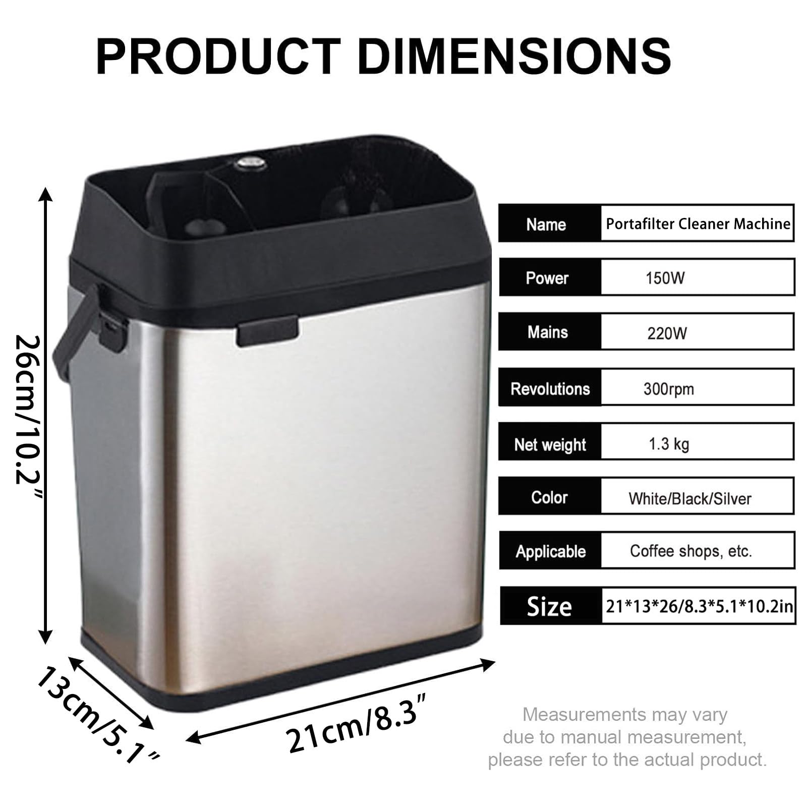 Limpiador de Portafiltros para Espresso Comercial, Accesorio para Cafeterías con Sistemas Automático, para Uso Profesional y Doméstico Silver