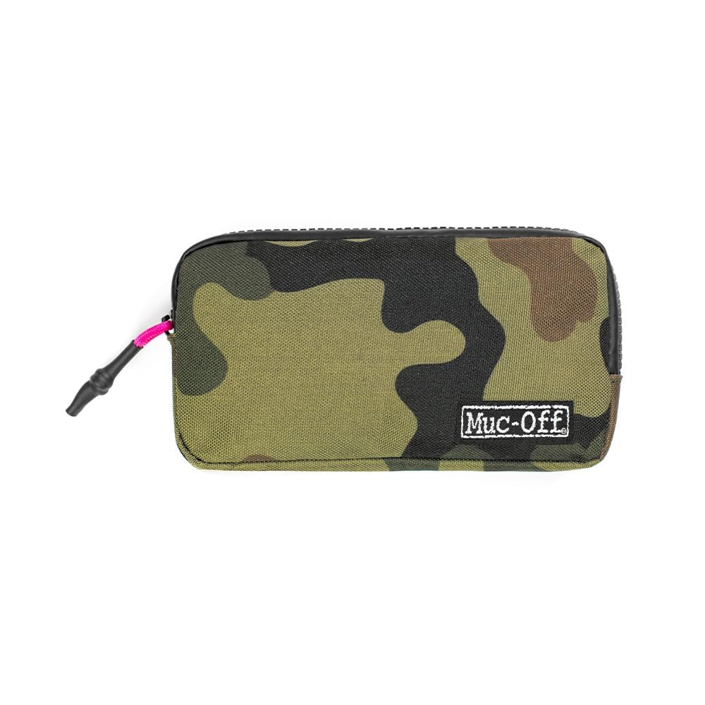 Muc Off Essentials Case Camo - Water-Resistant Bike Storage Pouch - Tough 900D Polyester, Inner Zip Pocket, and Molle Straps - Fits Plus Size Smartphones and Tools