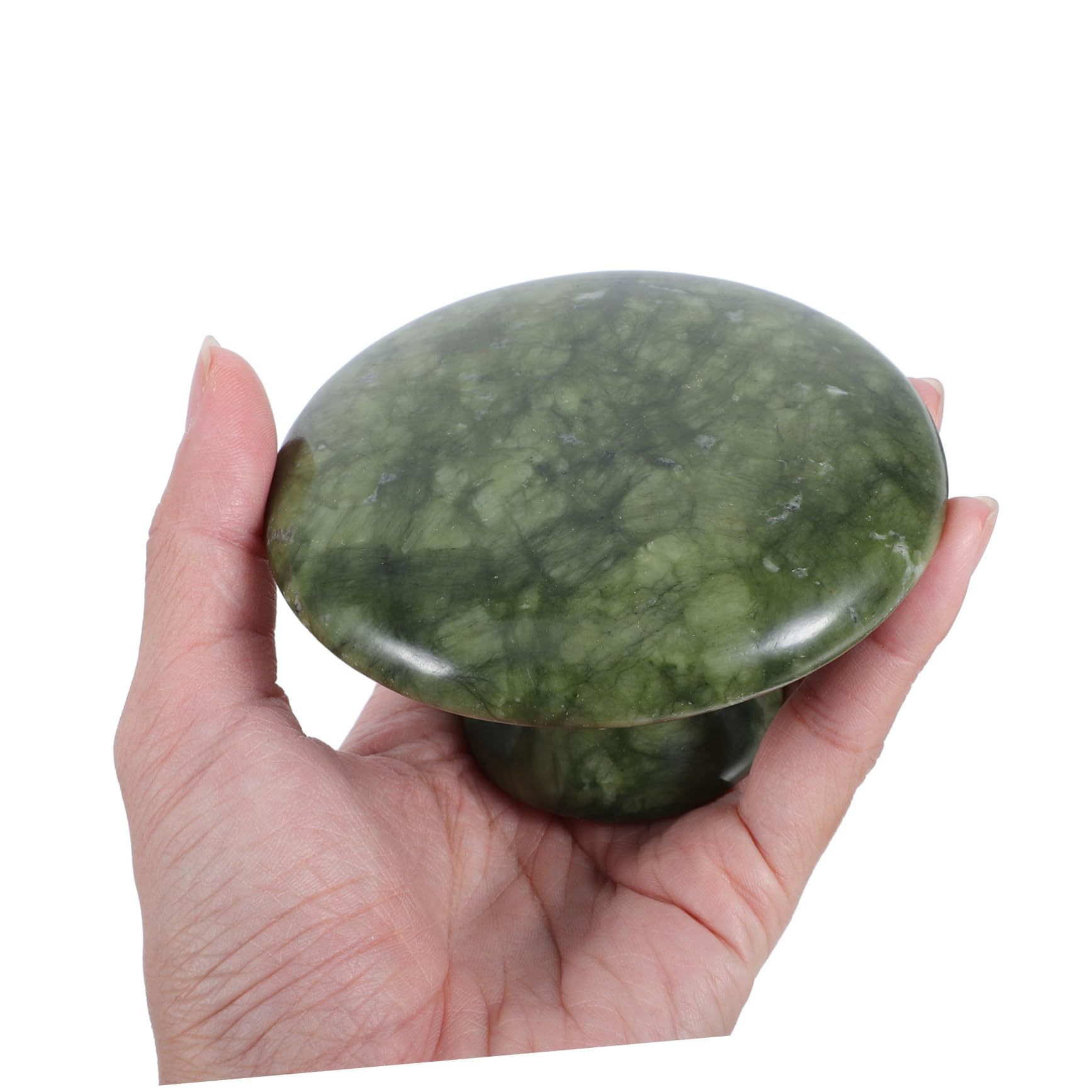 Strumento Gua Sha in Jade a Forma di Fungo, Massaggiatore per Viso e Corpo, Design Ergonomico per Trattamenti Spa Rilassanti