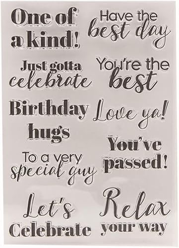 Miniatura 45 de MESYGK Small Blessings Words - Sello de silicona transparente transparente para álbum, tarjetas de goma para decoración de tarjetas y álbumes