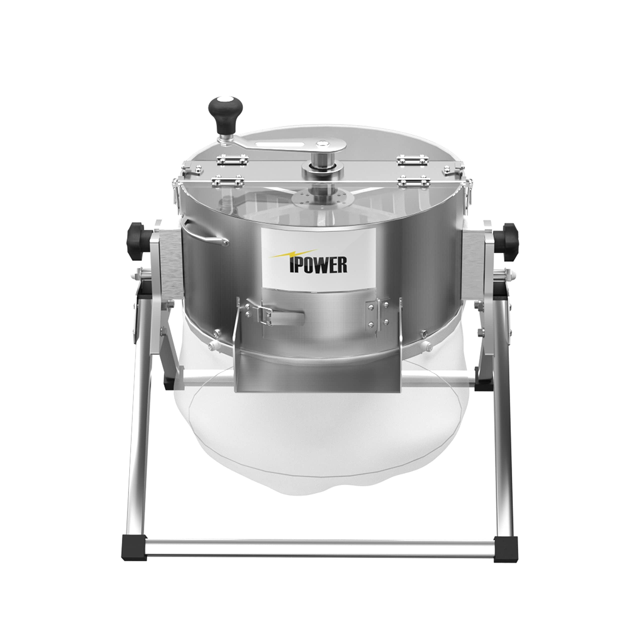 iPower Laubschneidemaschine mit scharfer Edelstahlklinge, automatisches Schleudern, Trocken-, Nass-Reaper-Schüssel für Pflanzenknospen und Blumen, 40,6 cm, motorisiert, silberfarben